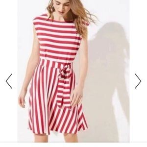NWT Loft red & white stripe dress 6 petite